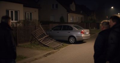 Nietrzeźwy kierowca uderzył w ogrodzenie, pasażer poszukiwany
